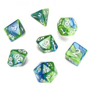 Nitay's goods D&D dice 7Pcs Set Acrylic Polyhedral Dice + Bag for DND RPG MTG Role Playing Board Game